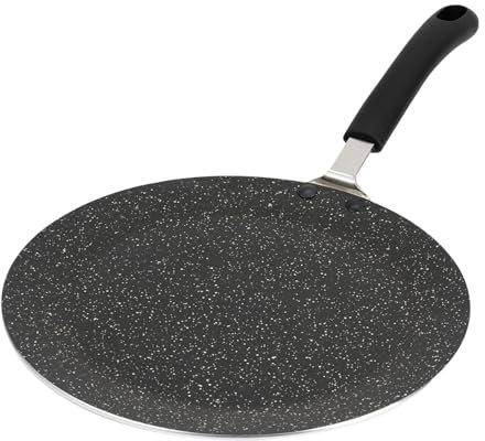 Induction Base Tawa Tava Non-Stick Chapatti and Indian Flatbread Crepe Pan Roti Pancake Dosa Pan Aluminium, Black/Suitable for Induction, Electric & Gas Hobs Dishwasher (30cm)