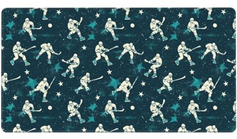 Grand tapis de souris de jeu, joueur de hockey A imprimé, tapis de bureau antidérapant pour clavier de bureau et souris, tapis de souris pour bureau et maison, accessoires de bureau 40,6 x 74,5 cm