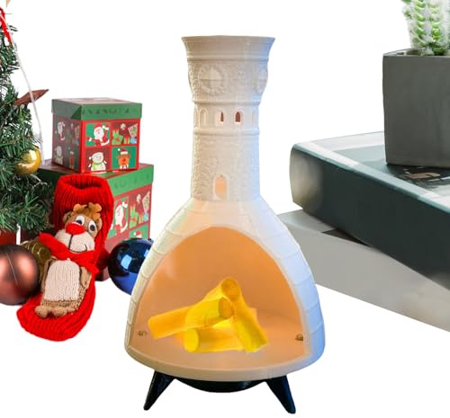 Lpoppcx Portavelas Decorativos,Decoración De Cuenco Sin Llama | Efecto Chimenea Parpadeante para Meditación Yoga Y Altar Exterior