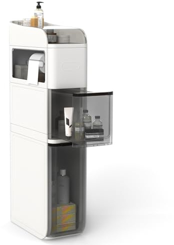 LIFEZEAL Armario de baño Estrecho con Ruedas y 4 Niveles (Blanco)