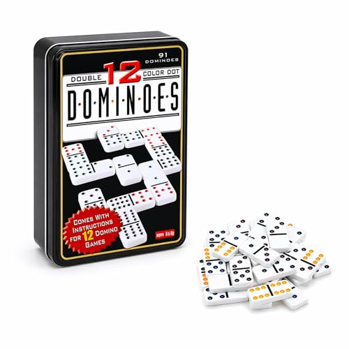 MAGIC SELECT Set de Dominó de Colores para Adultos y Niños | Juego de Mesa Clásico, Juego de Mesa Familiar, Incluye Caja para Almacenaje, Ideal para Viaje, Reuniones y Ocio