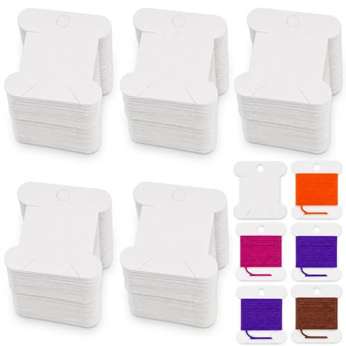 GOSHIES broderigarn förvaring 500 stycken spolar korsstygn broderi tråd kort broderitråd kort bobbins tråd för hantverk gör-det-själv broderi sy vit