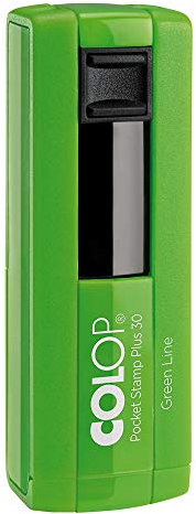 stempel-fabrik – Colop Pocket Stamp Plus 30 Green Line Custom Stempel mit Wunschtext personalisieren – selbstfärbender Taschenstempel aus umweltfreundlichem Material (47 x 18 mm | 5 Zeilen)