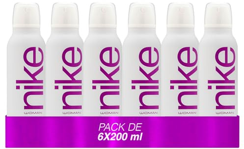 NIKE - Ultra Purple Pack de 6 x 200 ml, Desodorante Mujer Spray, Desodorante Antimanchas para Todo Tipo de Piel, 0% Sales de Aluminio, de Larga Duración, Fragancia Floral Afrutada