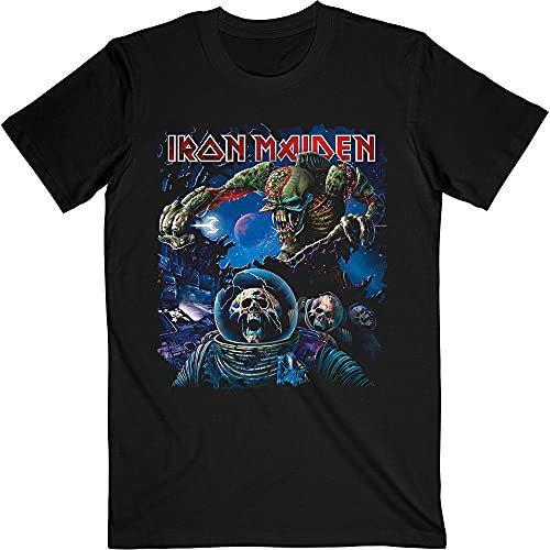 Iron Maiden T Shirt Final Frontier Band Logo Official Mens Black L