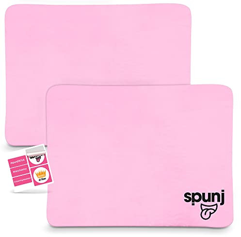 spunj 2pk Ultra Thirsty Sponge Cloth Pink, 32x42cm Super Absorbent Cloth for Home, Holds 7x Its Weight in Water, Reusable and Durable, Ideal for Kitchen, Bathroom, and Household Cleaning