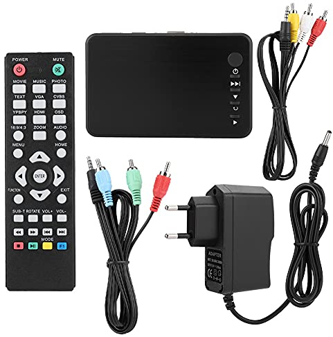 Agatige Lecteur Multimédia Numérique 4K Mini HD, Lecteur de Disque Dur 1080P Mini HDMI Media Audio et Vidéo Lecteur de Publicité(UE Plug 110-240V)