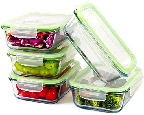 Magpie24 Glasbehälter mit Deckel Set x 3 ca. 400 ml, 620 ml, 900 ml auslaufsicher, stapelbar, luftdicht für Spülmaschine, Mikrowelle, Backofen, Kühlschrank Glas Frischhaltedosen BPA Frei
