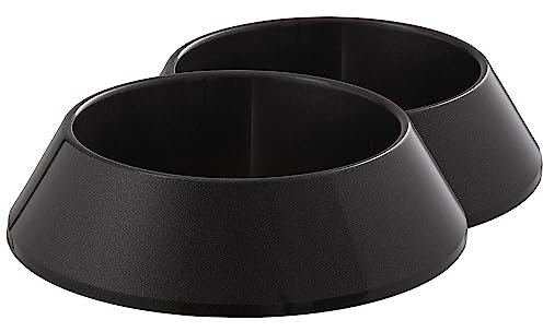 Tymar Juego de 2 cuencos para tumba de plástico, para decoración de tumbas (diámetro 14 cm, grafito claro)