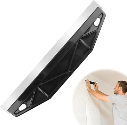 Paint Trim Guard Paint Wallpaper Scraper, 12 inch Multi-Purpose Straight Edge Painters Tool Stainless Steel Paint Shield for Cutting in Paint Guide Measurement Precision Decorating Repairing (Black)