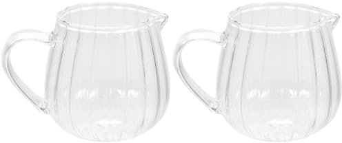 Amosfun Pichet En Verre Transparent 100Ml Avec Bec Verseur Unique Mini Carafe Pour Lait Sauce CrèMe Sirop Usage Cuisine Bar À Café