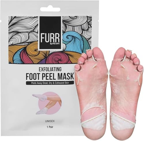 FURR Foot Peel Mask | Foot Mask Peel | Reduces Dry Skin & Hard Calluses | Exfoliates, Moisturizes & Hydrates Feet | Nourishing Foot Peel Mask for Hard Skin | Fits Like Socks | Foot Mask | Unisex