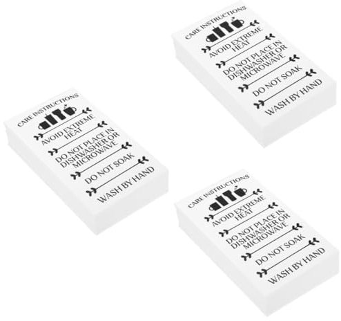 SEWACC 150 Stück Glas Anleitungskarten Etiketten Tassenpflege Leitfäden Kleine Anleitungskarten Reinigungskarten Für Glasbecher Tassenpflege Anleitungskarten Becher Pflegekarten