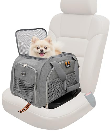 MY DUQUE – Modelo CAR-GO Caja de transporte plegable para perros y gatos | Isofix para una fácil instalación en el coche | Caja de transporte ampliable para perros con acceso delantero y trasero