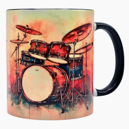 Shopi Zone Tazza in ceramica con design musicale della batteria - Passione per la musica in effetto artistico