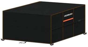 HEIMUNI Funda Mesa Exterior Impermeable, 160x160x74cm Funda Mesa Jardin Cuadrada 420D Tela Oxford Fundas Muebles Jardin Anti-UV, Cubierta de Muebles para Conjunto Mesa y Sillas Jardin