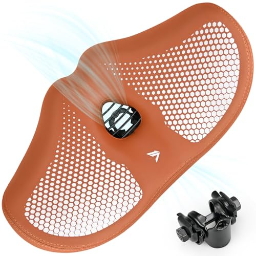 KOOOGEAR Bike Seat, Wide Bike Seat Cushion,Comfortable Soft Saddle Breathable Mountain Bike Seat for MTB Mountain Bike,Folding Bike,Road Bike,Spinning Bike (Bronw)
