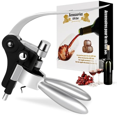 Korkskruv vin presentset, premium vinöppnarset med kapselskärare, vinpip, vakuum vinförslutning, för alla typer av korkar, present till män och kvinnor