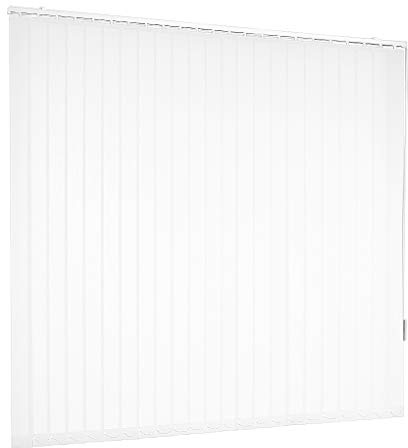 Lamellenvorhang Vertikaljalousie Weiß Lamellen Fenster Rollo Breite 100 bis 250 cm Länge 150 bis 250 cm Vorhang Flächenvorhang Schiebevorhang Streifenvorhang blickdicht halbtransparent (130 x 240 cm)