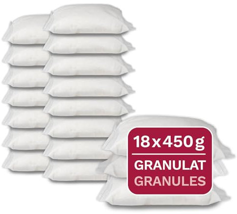 18 x 450 g Universal Luftentfeuchter Nachfüllpack, Granulat in Vliesbeuteln, passend für handelsübliche Raumluftentfeuchter