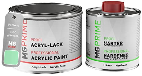 Pantone 351C Green Peinture acrylique brillante Pot de 0,75 litre / 750 ml, y compris le durcisseur