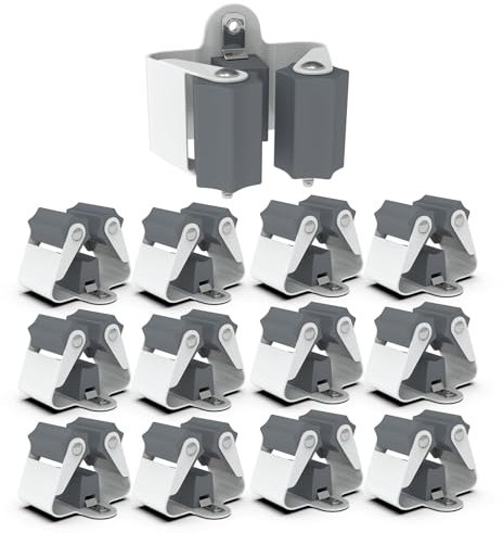 3-H 12 Stück Gerätehalter Set, Besenhalterung Wand Gartengerätehalter Besenhalter, Wandhalterung für Besen Gartengeräte Schaufel Wischmopp, Stahl Werkzeughalter Zuhaus Garten Garage, Schwarz