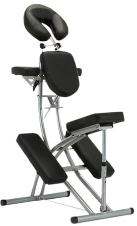 Sloan Silla de Masaje Profesional Plegable Ajustable Portátil con Bolsa de Transporte Soporta 120 kg Tapizado Resistente Agua y Aceite Ideal Fisioterapia SPA Tatuajes Color Negro