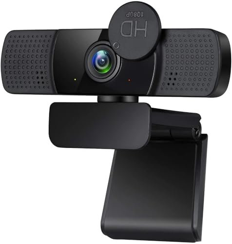 TECHFUN 2K HD Webcam for PC with Noise Reduction Microphone, Privacy Shutter, 360° Rotation, Plug & Play USB Web Camera, Wide-Angle Lens, Ideal for Zoom, Skype Compatible with macOS & Windows