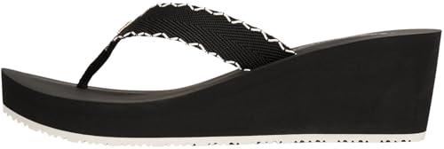 Tommy Hilfiger Chanclas Mujer Wedge Beach Sandal con plataforma, Negro (Black), 39