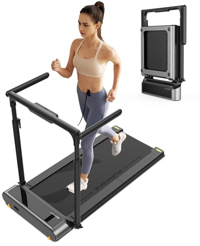 WalkingPad Tapis de Course Pliable, 2 in 1 Tapis de Marche avec Grande Aire de Course pour Maison et Bureau, Silencieux Tapis Roulant avec Télécommande APP Écran LED