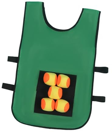 Yunhgft Gioco di Dodgeball con Palla Appiccicosa, Giubbotto con Palla, Giochi per Feste, Giochi di Carnevale, Giocattoli da Parco Giochi, Palline Morbide da L, Aldulti Verdi