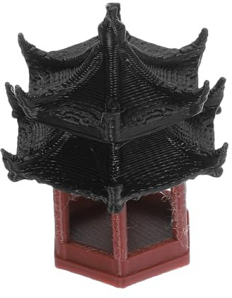 Kisangel Mini Statua Decorativa Stile Cinese Ornamento Pavillon Per Bonsai e Giardino Decorazione Da Esterno Per Acquari Paesaggio Doppio Design Realistico e Dettagliato