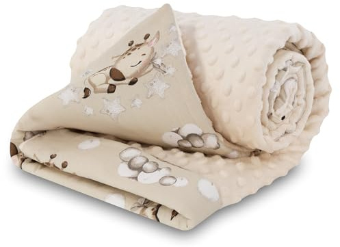 Manta bebe recien nacido todo el año con tejido de felpa 75x100 cm - mantita para bebes arrullo recién infantil para cochecito o cuna de bebé toquilla de algodón para niñas y niños Oeko-Tex