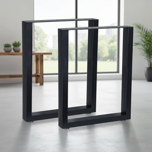 Mucola Tischgestell Stahl 90x72 cm Schwarz – 2er Set Tischkufen pulverbeschichtet, robuste Tischbeine für Esstisch, Schreibtisch & DIY-Projekte – langlebig, universell einsetzbar, hohe Tragkraft