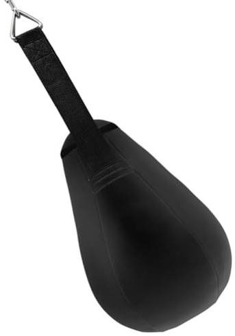 PP-Vic Saco De Boxeo con Pelota De Velocidad De Cuero, Saco De Boxeo Resistente con Cuerda Oscilante De 180°, Esquiva De Golpes De Entrenamiento De Muay Thai, Adecuado para Gimnasios En Casa,Negro