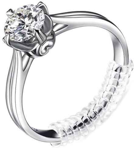 Anpro Ring Größenverstellung Set von 15 mit 3 Größen transparent Ringmaß angepasst Passform für lose Ringe (2 mm/3 mm) Set of 15