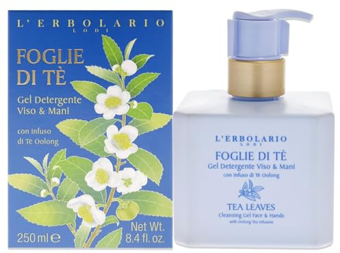 L'Erbolario Tea Leaves Shower Gel - Nourishes, Moisturizes And Protects The Skin - Refreshing Bath And Shower Foam Provides Gently Effective Cleansing - Softening And Toning Properties - 8.5 Oz