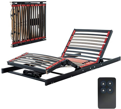 Cosy2Go Lattenrost 120x200cm elektrischer Lattenrost - Kopf- und Fußteil elektrisch verstellbar - ultraflach, faltbar, für Jede Matratze geeignet - passt in jedes Bett - fertig montiert