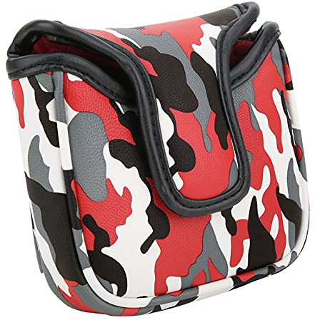 Cubierta de Putter de, Funda Protectora Impermeable PU con Cierre Magn¨¦Tico para Cabeza de Palo Camuflaje Accesorio