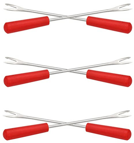 Fondue Fountain Fondue Fountain 6pcs Cheese Melting Forks Stainless Steel Fruit Fork Two-Tine Fork Chocolate Dipping Tool Fondue Forks with Handle for Chocolate Fountain Marshmallow Raclette