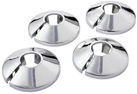PRIMUZ 4pc 15mm Chrome Colour Silver Electroplate Radiator Pipe Collars Cover Water Pipe Wall Hole Covers Home Decor Accessories (Color : Chrome)