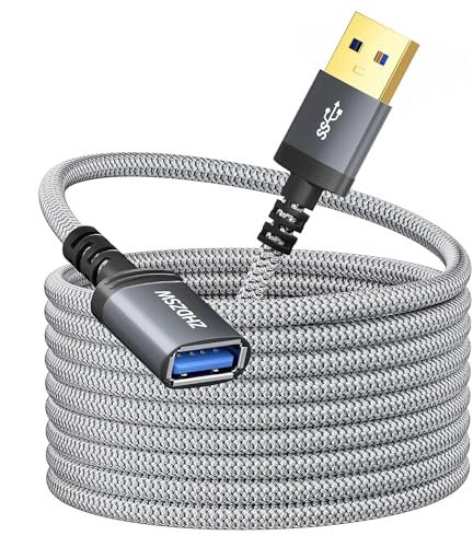 Kiuet USB3.0 Verlängerungskabel 3M, Typ A Stecker auf Buchse, Verlängerungskabel, Geflochten, Kompatibel mit USB Tastaturen, Mäusen, Xbox, Flash Laufwerken, Festplatten, Druckern usw