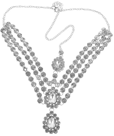 Healeved Collar De Gemas De Imitación Frente Joyas Cabeza Mujer Cadena Cabeza De Moda Para Bodas Fiestas y Eventos Especiales Accesorios Cabello Brillantes