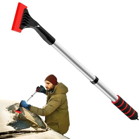 Grattoir à glace pour voiture, pelle à neige télescopique, grattoir à glace réglable pour voitures, camions et pare-brise, parfait pour enlever le givre, la glace et la neige des véhicules, outil