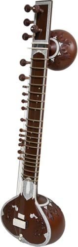 HAHAPA Professional Pt. Ravi Shankar-stil dubbel tumba-sitar, traditionellt indiskt stränginstrument, brun med Torlley fiberfodral
