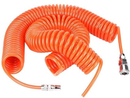 Manguera de aire a presión, Manguera de aire mixta Manguera espiral flexible neumática, manguera espiral neumática de poliuretano PU con resorte(Od12 X Id8,3 Meter)
