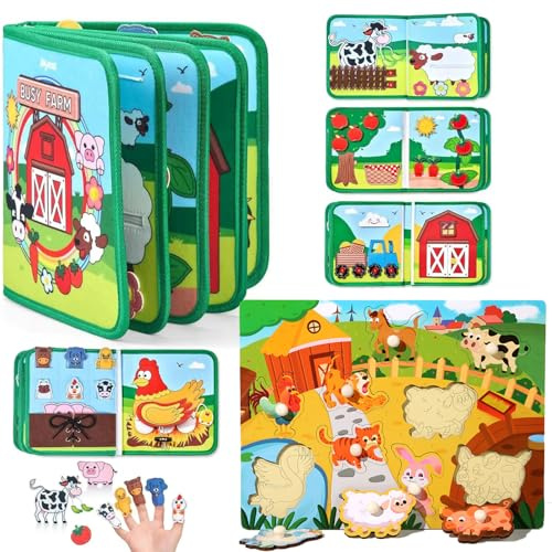 Homorro 2 delar leksak baby kurs motorik Montessori Busy Board bondgårdsdjur barn gåva födelse aktivitet kub baby spel sensorisk uppvaknande 1 2 3 år