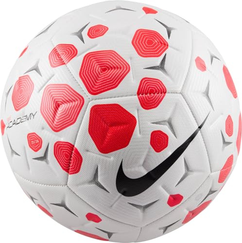 Nike Academy HV4386-102 Ballon de Football Blanc/Crimson/Noir Taille 5