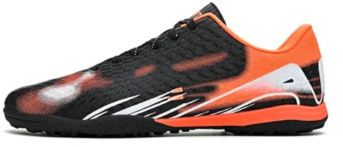 Football Boots Astro Turf Mens Boys Indoor Futsal Shoes Unisex Baseball Youth Rugby Shoes Adult AG FG TF Wide Training Sneaker Breathable (7.5,Black TF)