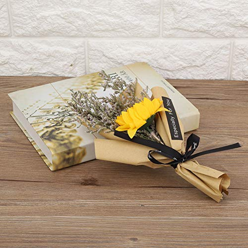 HEEPDD Ramo de Girasol de Plantas Secas, Flores Secas Naturales, 9,84 Pulgadas, Decoración de Interiores, Regalo Navideño, Larga Duración, Decoración Diaria Rosa y Amarilla (S Amarillo 24 Astronauta)